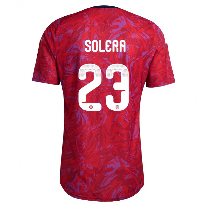 Danxen Mujer Camiseta Costa Rica Daniela Solera #23 Rojo Púrpura Marino 1ª Equipación 26-28 La Camisa