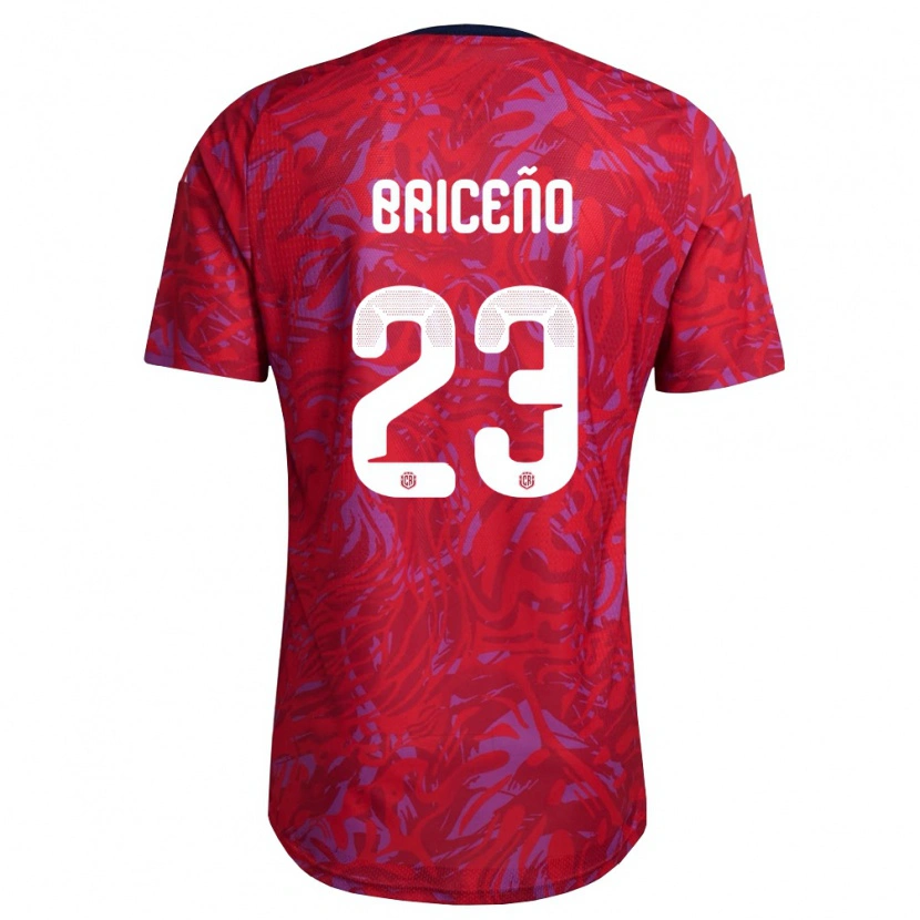 Danxen Mujer Camiseta Costa Rica Kevin Briceño #23 Rojo Púrpura Marino 1ª Equipación 26-28 La Camisa