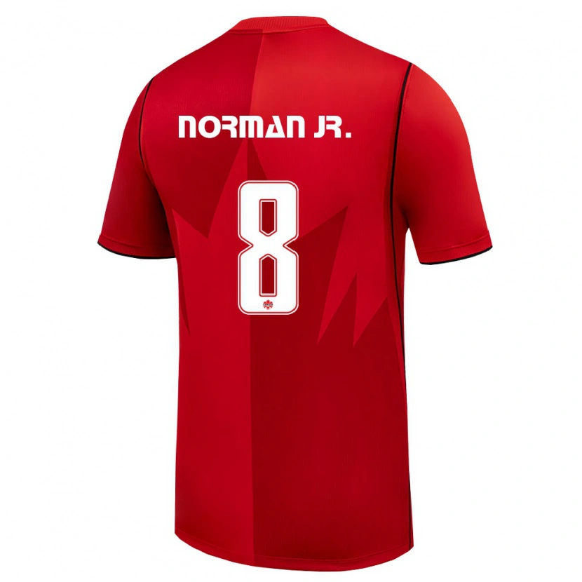 Danxen Mujer Camiseta Canadá David Norman Jr. #8 Rojo Blanco 1ª Equipación 26-28 La Camisa