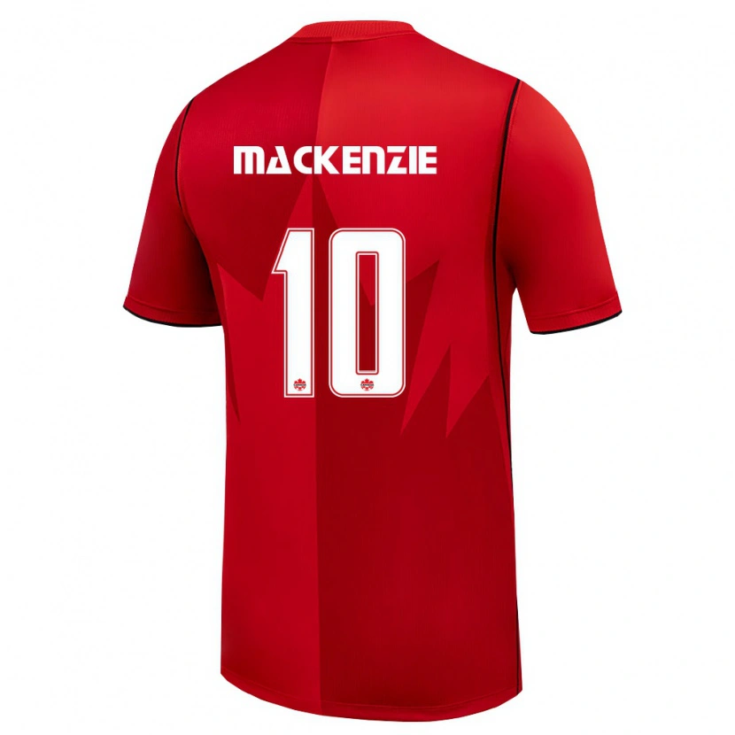 Danxen Mujer Camiseta Canadá Liam Mackenzie #10 Rojo Blanco 1ª Equipación 26-28 La Camisa