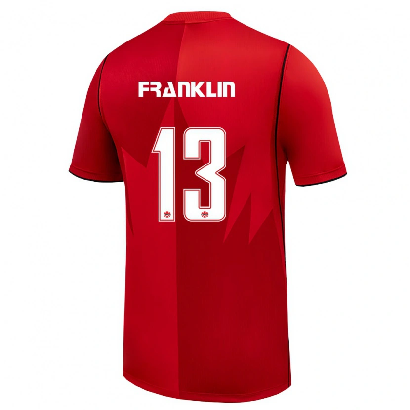 Danxen Mujer Camiseta Canadá Kobe Franklin #13 Rojo Blanco 1ª Equipación 26-28 La Camisa