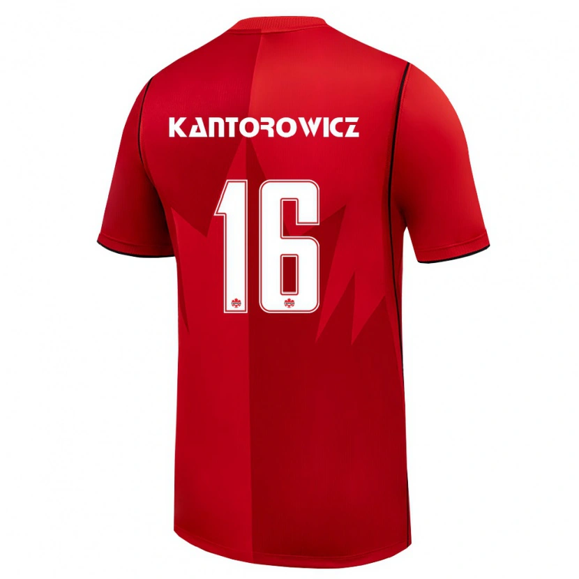 Danxen Mujer Camiseta Canadá Dominic Kantorowicz #16 Rojo Blanco 1ª Equipación 26-28 La Camisa