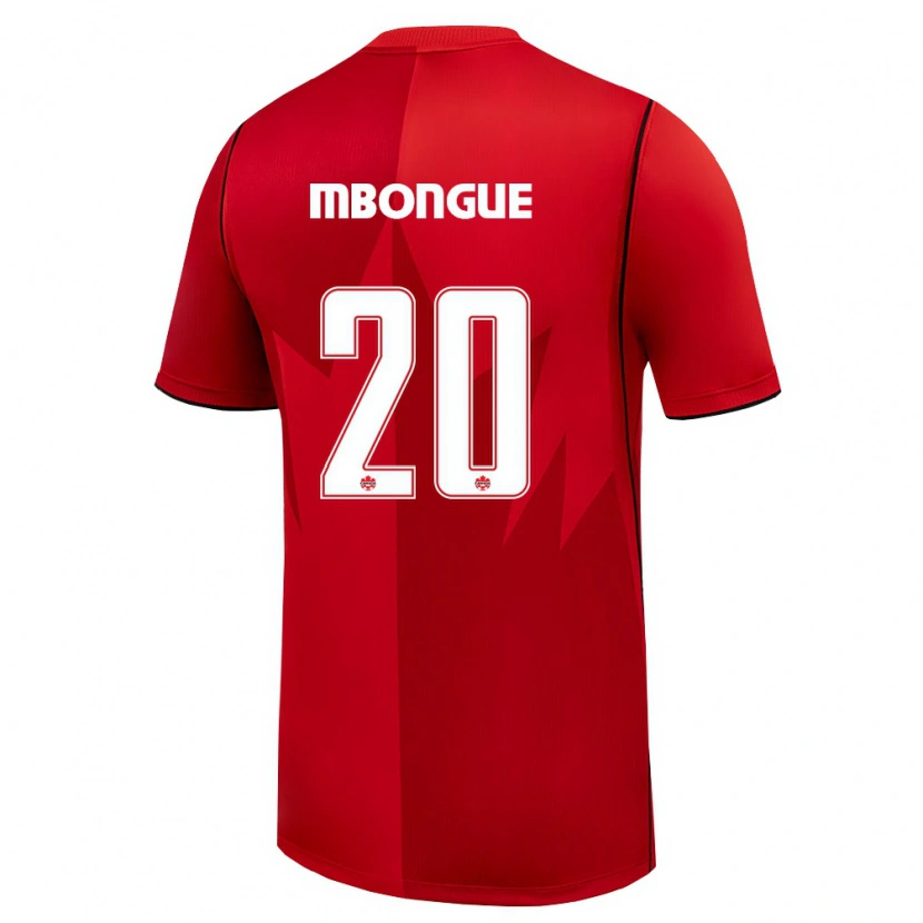 Danxen Mujer Camiseta Canadá Hugo Mbongue #20 Rojo Blanco 1ª Equipación 26-28 La Camisa