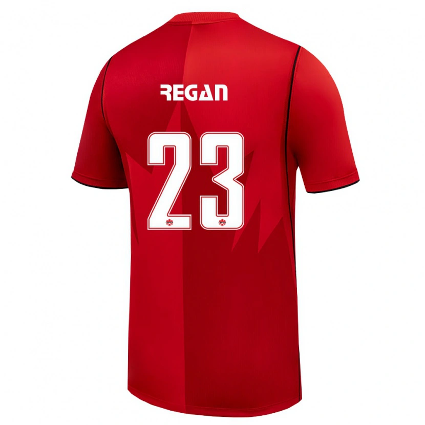 Danxen Mujer Camiseta Canadá Emma Regan #23 Rojo Blanco 1ª Equipación 26-28 La Camisa