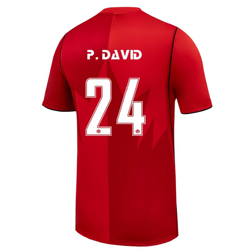 Danxen Mujer Camiseta Canadá Promise David #24 Rojo Blanco 1ª Equipación 26-28 La Camisa