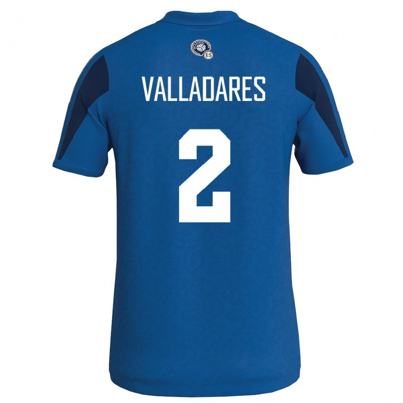 Danxen Mujer Camiseta El Salvador Edenilson Valladares #2 Azul Marino 1ª Equipación 26-28 La Camisa