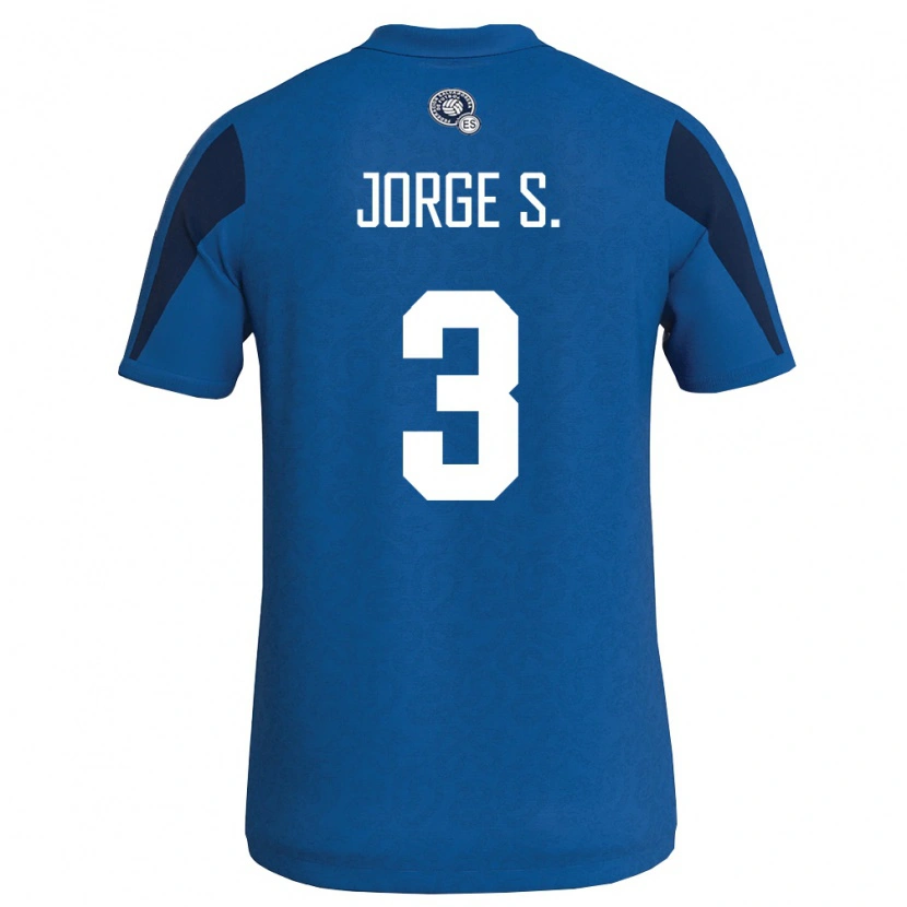 Danxen Mujer Camiseta El Salvador Jorge Sánchez #3 Azul Marino 1ª Equipación 26-28 La Camisa