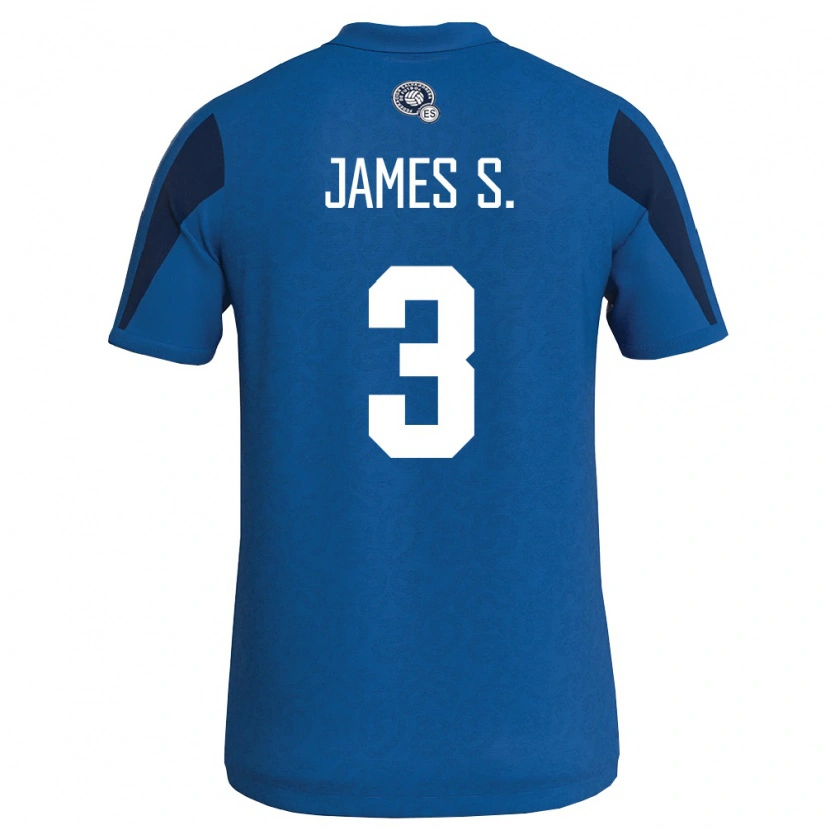 Danxen Mujer Camiseta El Salvador James Sánchez #3 Azul Marino 1ª Equipación 26-28 La Camisa