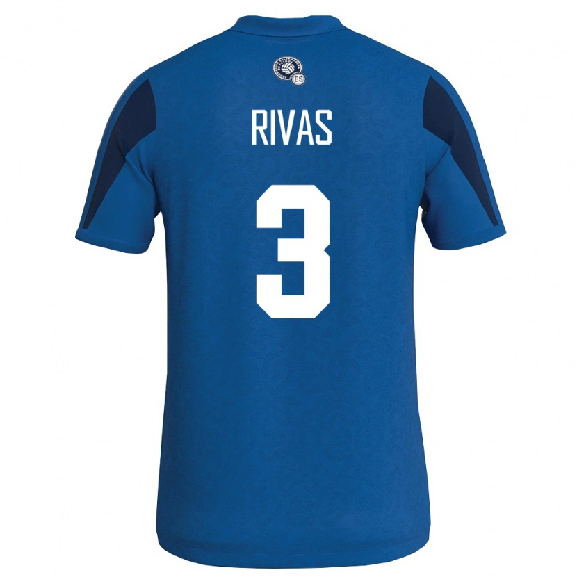 Danxen Mujer Camiseta El Salvador Andrés Rivas #3 Azul Marino 1ª Equipación 26-28 La Camisa