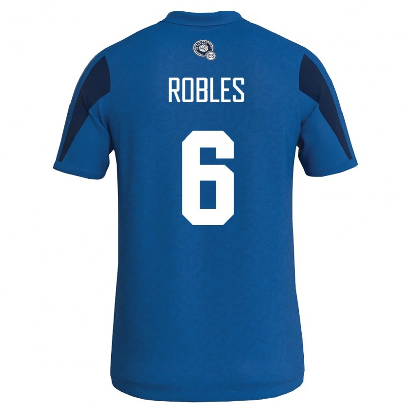 Danxen Mujer Camiseta El Salvador Joseph Robles #6 Azul Marino 1ª Equipación 26-28 La Camisa