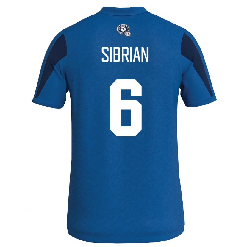 Danxen Mujer Camiseta El Salvador David Sibrian #6 Azul Marino 1ª Equipación 26-28 La Camisa