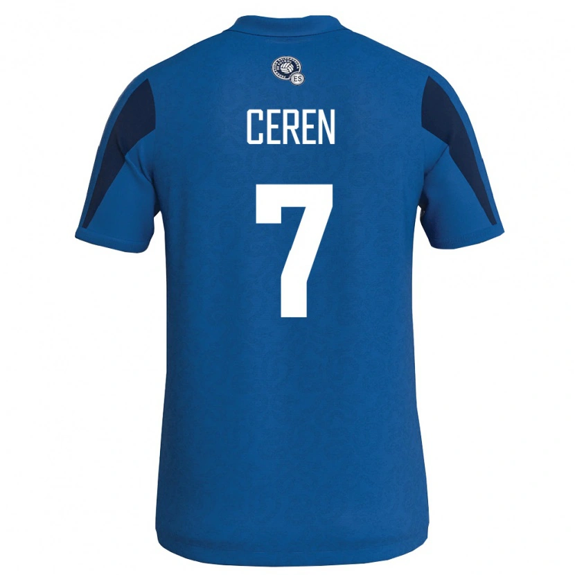 Danxen Mujer Camiseta El Salvador Darwin Cerén #7 Azul Marino 1ª Equipación 26-28 La Camisa