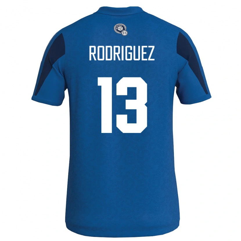 Danxen Mujer Camiseta El Salvador Nelson Rodríguez #13 Azul Marino 1ª Equipación 26-28 La Camisa