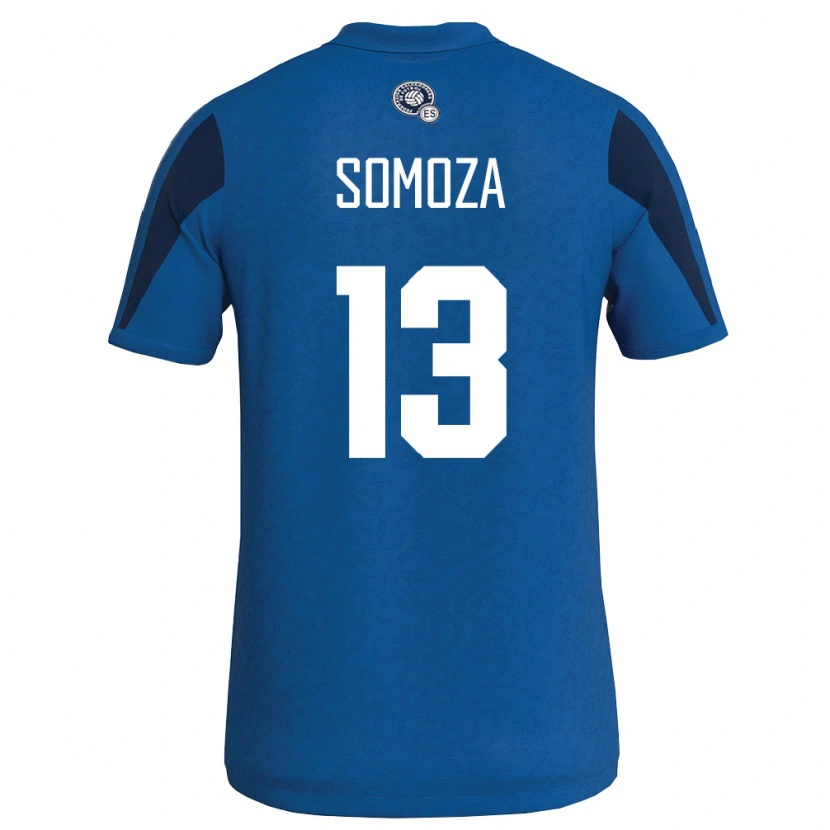 Danxen Mujer Camiseta El Salvador Néstor Somoza #13 Azul Marino 1ª Equipación 26-28 La Camisa