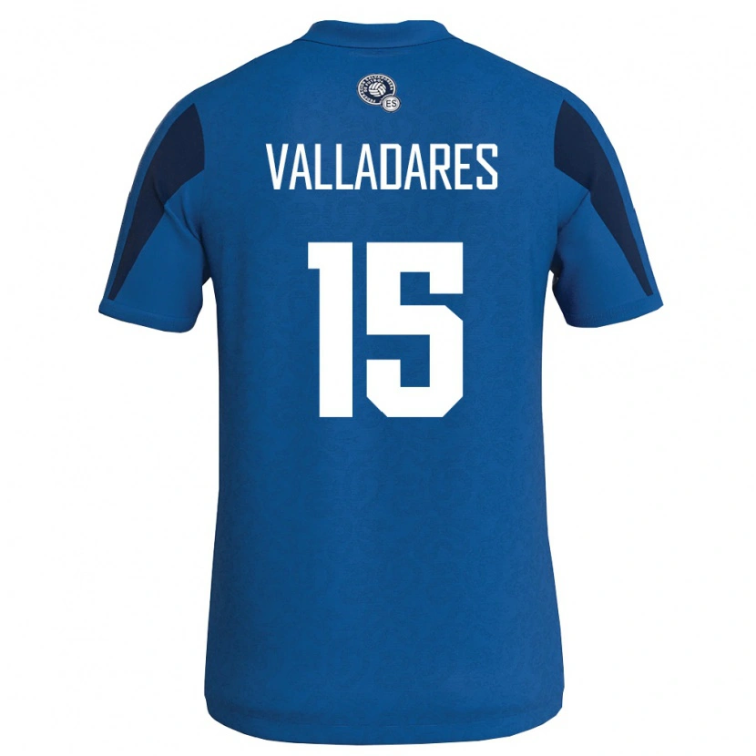 Danxen Mujer Camiseta El Salvador Jefferson Valladares #15 Azul Marino 1ª Equipación 26-28 La Camisa