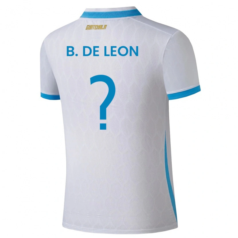 Danxen Mujer Camiseta Guatemala Brandon De Leon #0 Blanco Azul Cielo Oro 1ª Equipación 26-28 La Camisa