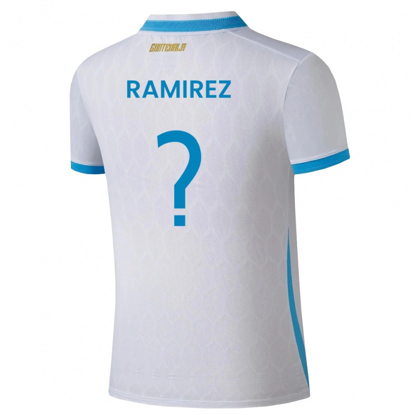 Danxen Mujer Camiseta Guatemala Nelson Ramirez #0 Blanco Azul Cielo Oro 1ª Equipación 26-28 La Camisa
