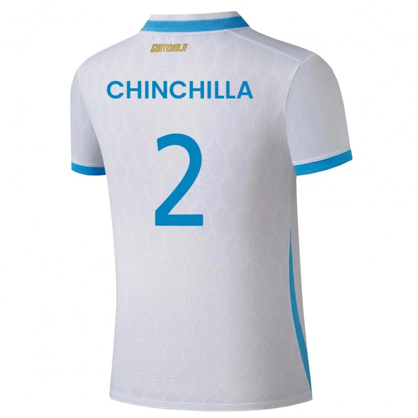 Danxen Mujer Camiseta Guatemala Nicolás Chinchilla #2 Blanco Azul Cielo Oro 1ª Equipación 26-28 La Camisa