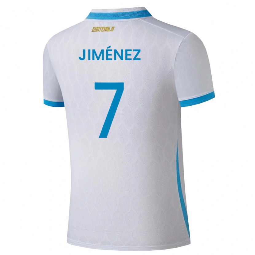 Danxen Mujer Camiseta Guatemala Cristian Jiménez #7 Blanco Azul Cielo Oro 1ª Equipación 26-28 La Camisa