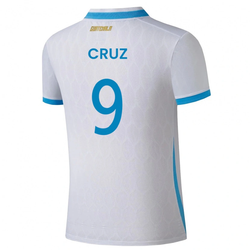 Danxen Mujer Camiseta Guatemala Celsa Cruz #9 Blanco Azul Cielo Oro 1ª Equipación 26-28 La Camisa