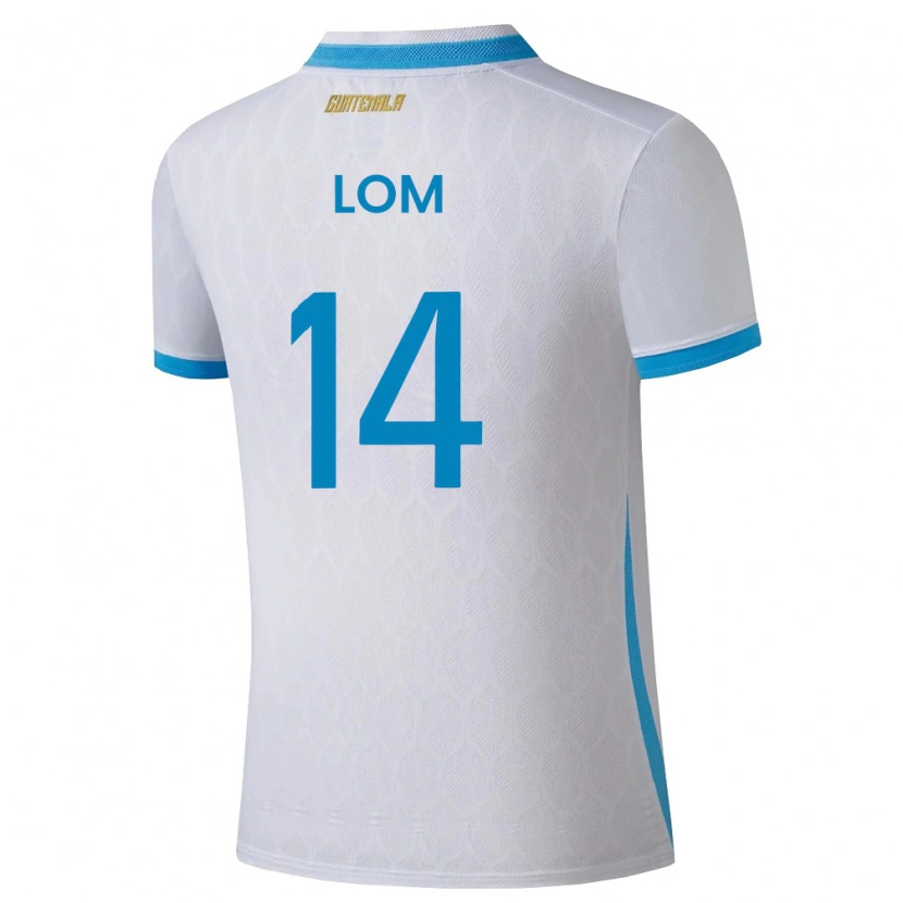 Danxen Mujer Camiseta Guatemala Darwin Lom #14 Blanco Azul Cielo Oro 1ª Equipación 26-28 La Camisa