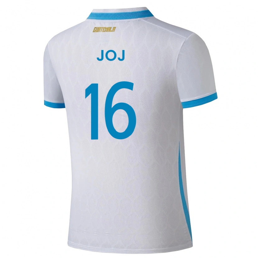 Danxen Mujer Camiseta Guatemala José Joj #16 Blanco Azul Cielo Oro 1ª Equipación 26-28 La Camisa