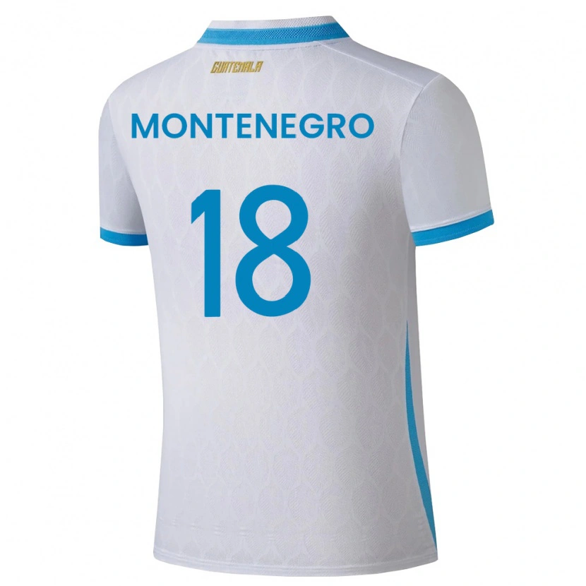 Danxen Mujer Camiseta Guatemala Vivian Montenegro #18 Blanco Azul Cielo Oro 1ª Equipación 26-28 La Camisa