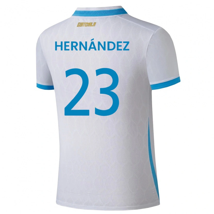 Danxen Mujer Camiseta Guatemala Marcelo Hernández #23 Blanco Azul Cielo Oro 1ª Equipación 26-28 La Camisa