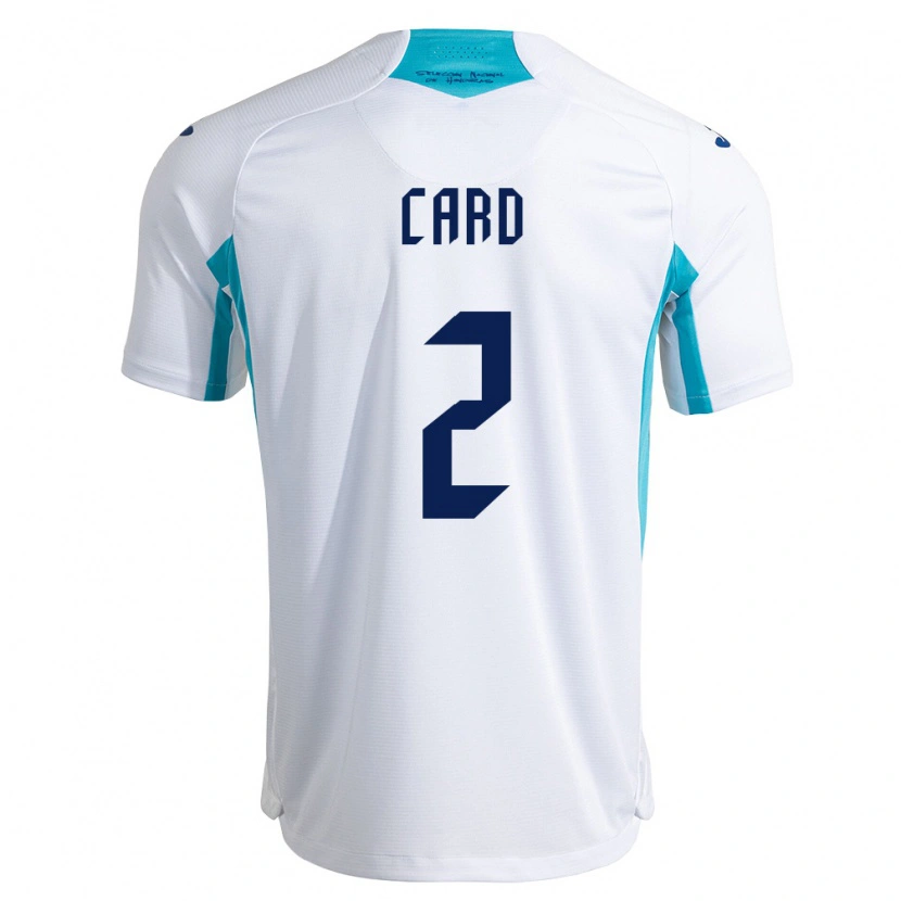 Danxen Mujer Camiseta Honduras Samuel Card #2 Blanco Azul Azul Cielo 1ª Equipación 26-28 La Camisa