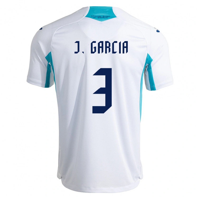 Danxen Mujer Camiseta Honduras Jordan García #3 Blanco Azul Azul Cielo 1ª Equipación 26-28 La Camisa