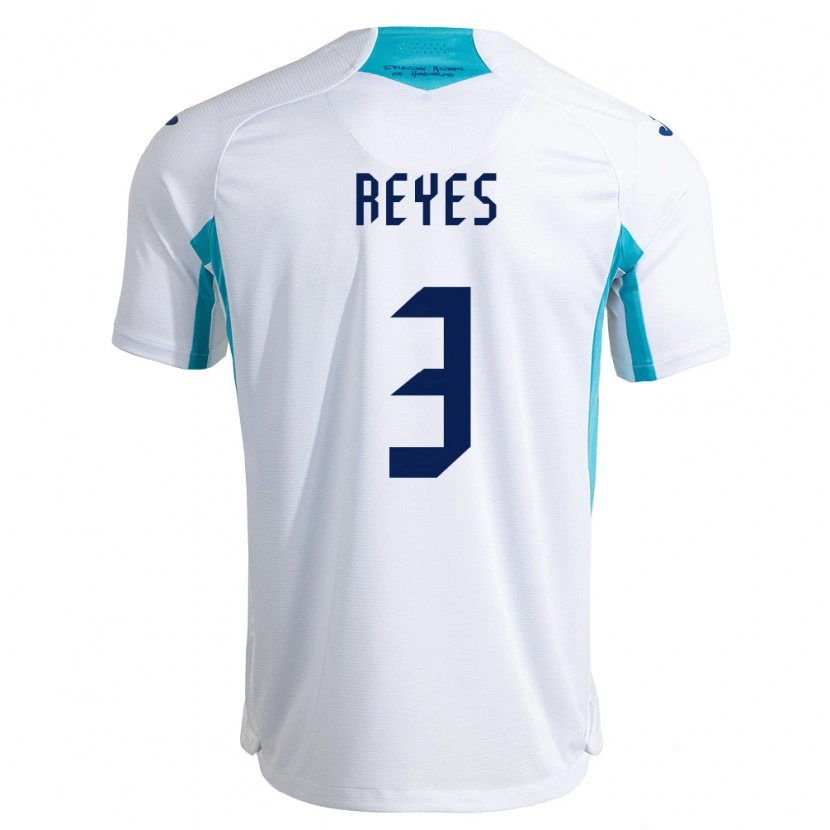 Danxen Mujer Camiseta Honduras Roger Reyes #3 Blanco Azul Azul Cielo 1ª Equipación 26-28 La Camisa