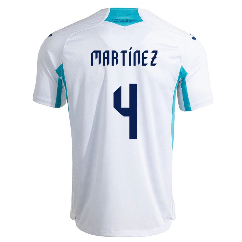 Danxen Mujer Camiseta Honduras Julián Martínez #4 Blanco Azul Azul Cielo 1ª Equipación 26-28 La Camisa