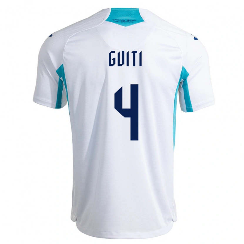 Danxen Mujer Camiseta Honduras Jefferson Guiti #4 Blanco Azul Azul Cielo 1ª Equipación 26-28 La Camisa