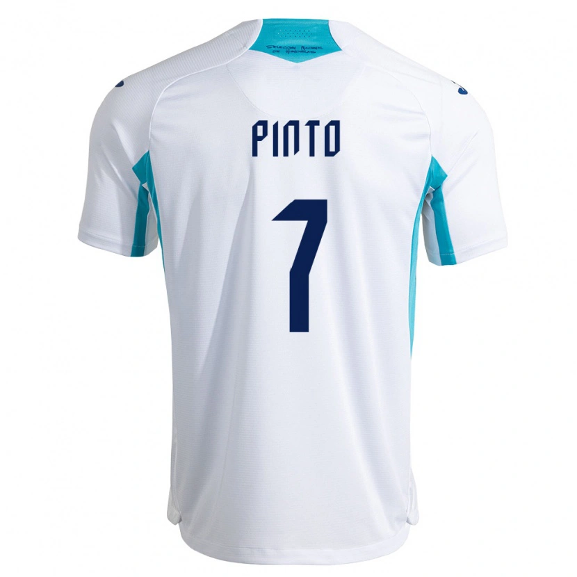 Danxen Mujer Camiseta Honduras José Pinto #7 Blanco Azul Azul Cielo 1ª Equipación 26-28 La Camisa