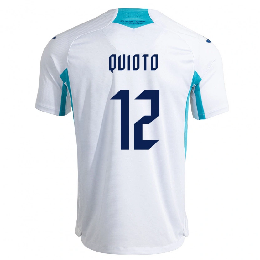 Danxen Mujer Camiseta Honduras Romell Quioto #12 Blanco Azul Azul Cielo 1ª Equipación 26-28 La Camisa