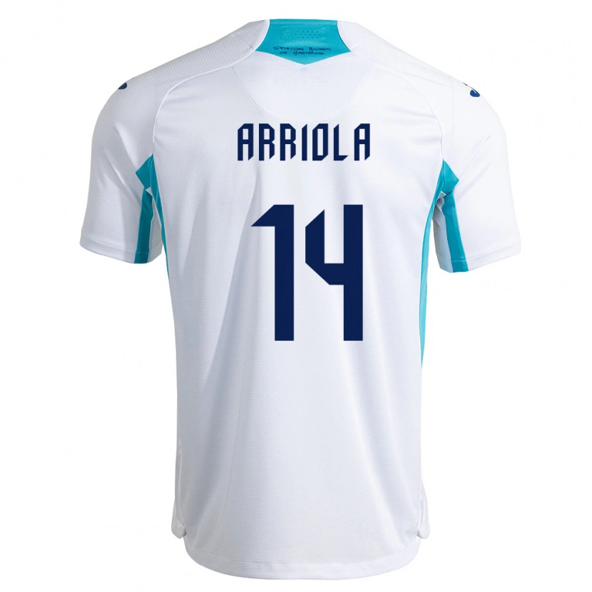 Danxen Mujer Camiseta Honduras Yeison Arriola #14 Blanco Azul Azul Cielo 1ª Equipación 26-28 La Camisa