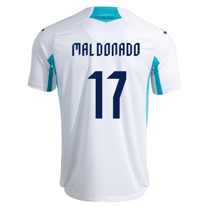 Danxen Mujer Camiseta Honduras Axel Maldonado #17 Blanco Azul Azul Cielo 1ª Equipación 26-28 La Camisa
