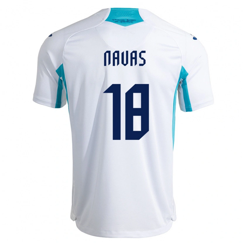 Danxen Mujer Camiseta Honduras Johan Navas #18 Blanco Azul Azul Cielo 1ª Equipación 26-28 La Camisa