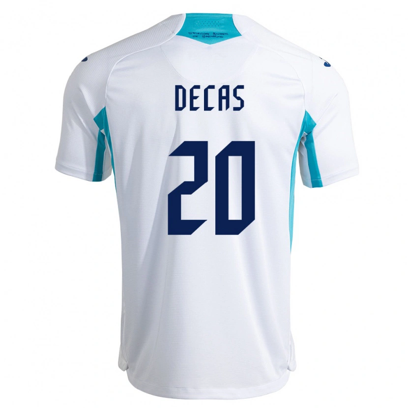 Danxen Mujer Camiseta Honduras Wesly Decas #20 Blanco Azul Azul Cielo 1ª Equipación 26-28 La Camisa