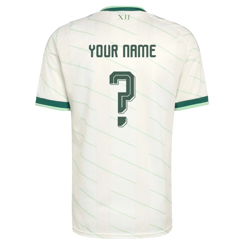 Danxen Mujer Camiseta Irlanda Del Norte Su Nombre #0 Blanco Verde 2ª Equipación 26-28 La Camisa