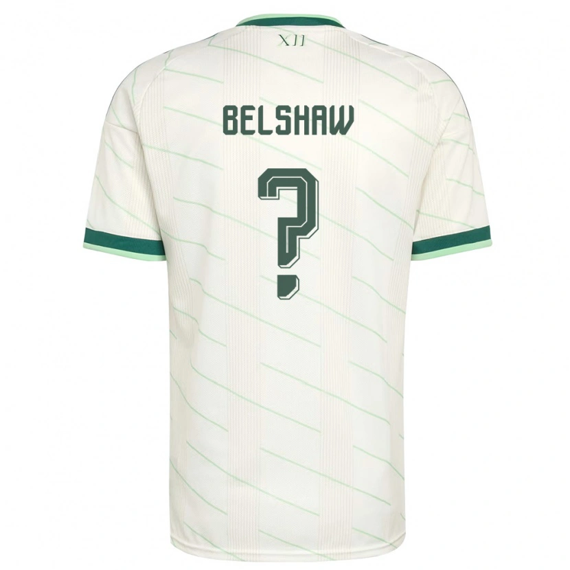 Danxen Mujer Camiseta Irlanda Del Norte Matthew Belshaw #0 Blanco Verde 2ª Equipación 26-28 La Camisa