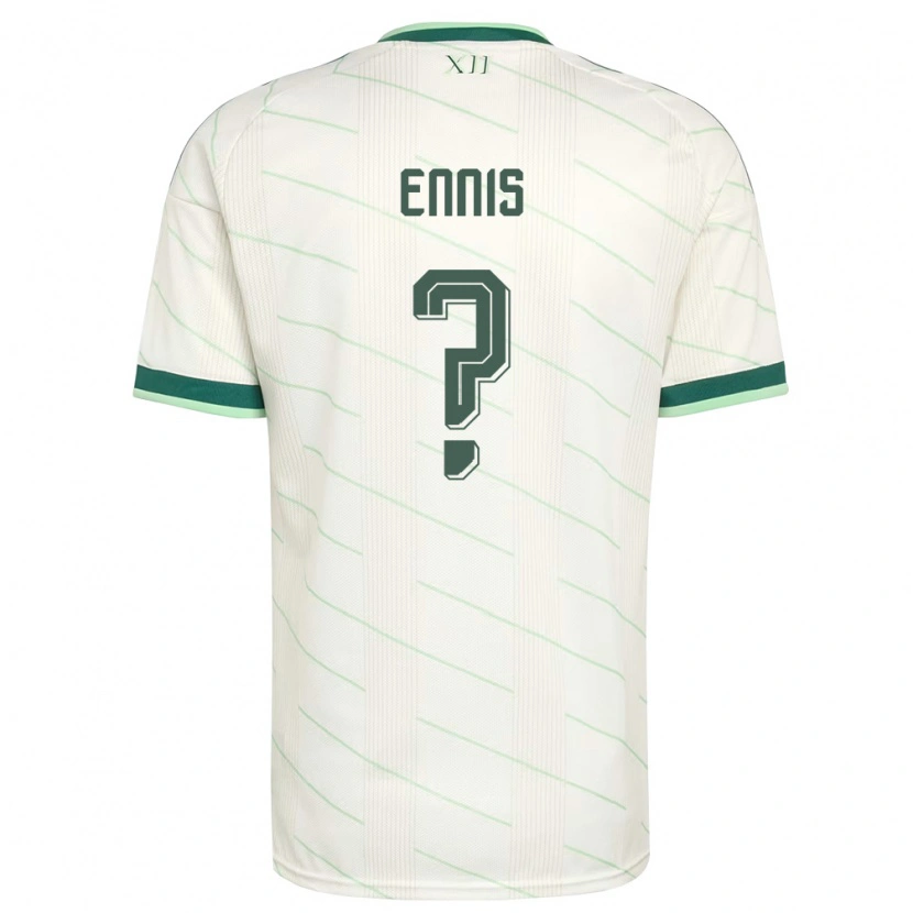 Danxen Mujer Camiseta Irlanda Del Norte Cohen Ennis #0 Blanco Verde 2ª Equipación 26-28 La Camisa