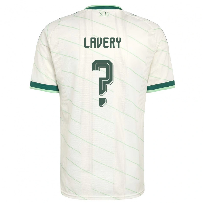 Danxen Mujer Camiseta Irlanda Del Norte Luca Lavery #0 Blanco Verde 2ª Equipación 26-28 La Camisa