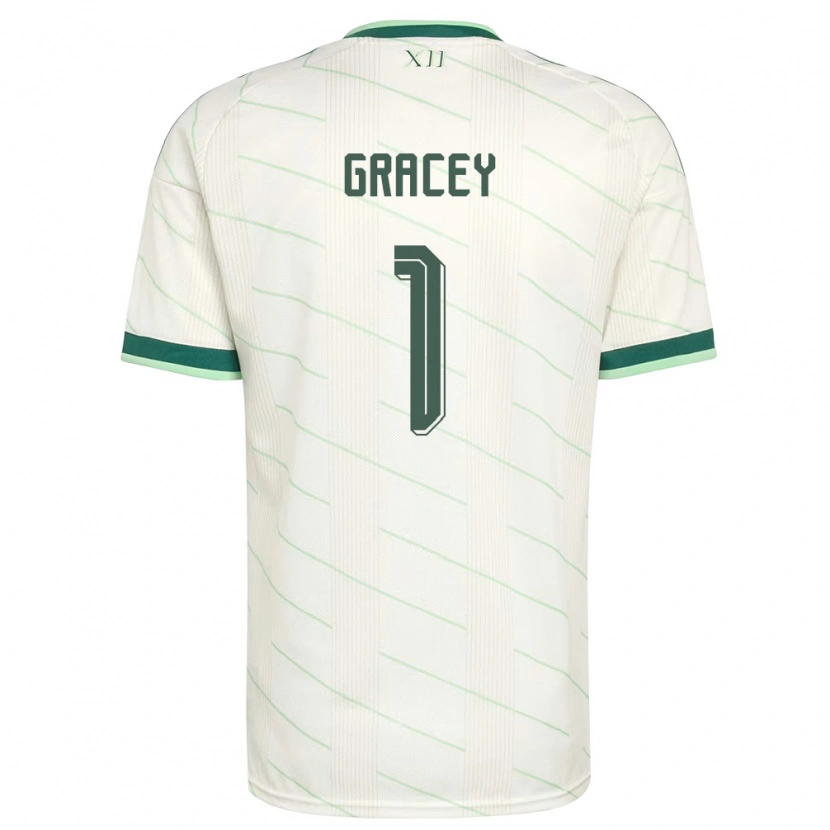 Danxen Mujer Camiseta Irlanda Del Norte Josh Gracey #1 Blanco Verde 2ª Equipación 26-28 La Camisa