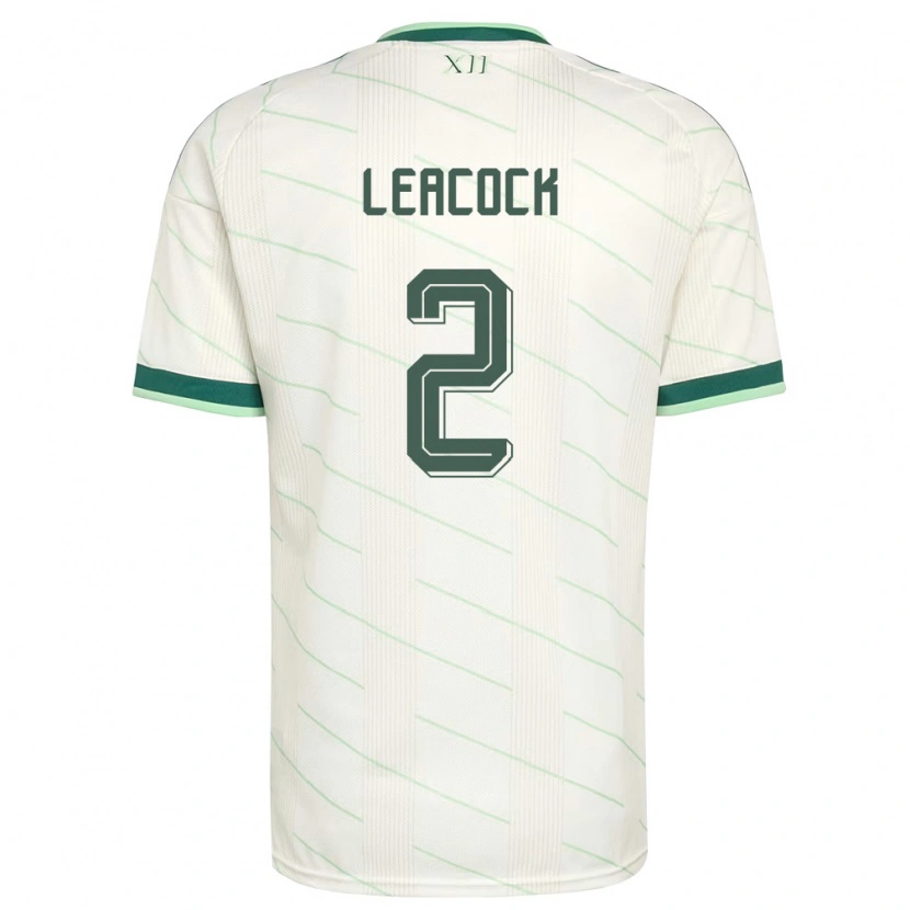 Danxen Mujer Camiseta Irlanda Del Norte Callum Leacock #2 Blanco Verde 2ª Equipación 26-28 La Camisa