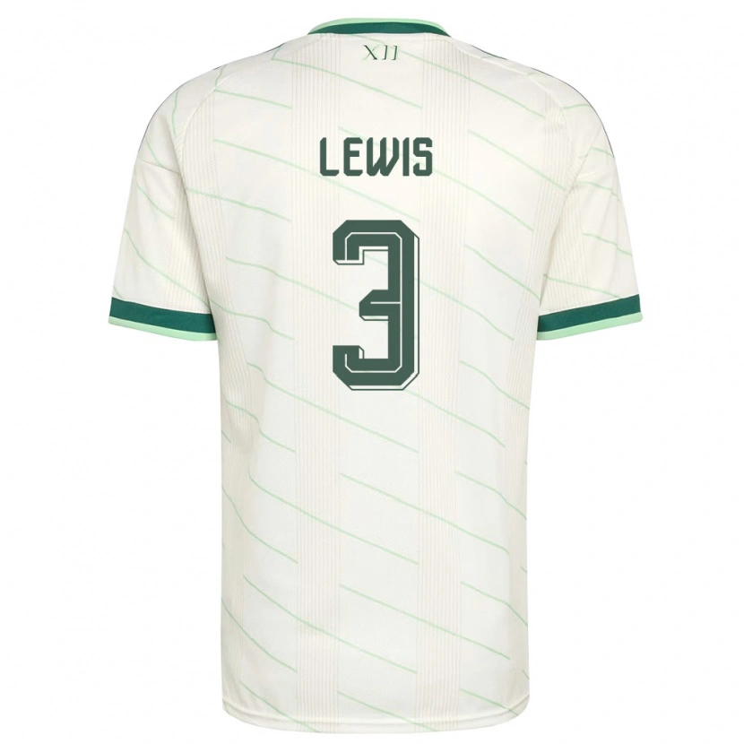 Danxen Mujer Camiseta Irlanda Del Norte Jamal Lewis #3 Blanco Verde 2ª Equipación 26-28 La Camisa