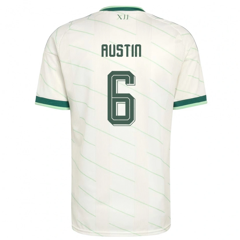 Danxen Mujer Camiseta Irlanda Del Norte Cormac Austin #6 Blanco Verde 2ª Equipación 26-28 La Camisa