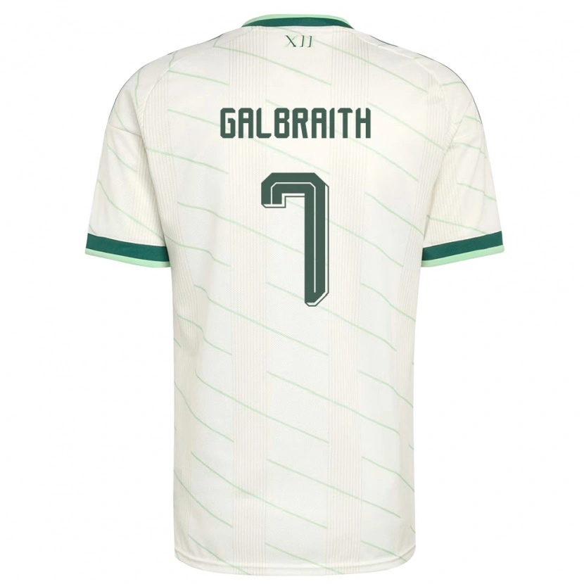 Danxen Mujer Camiseta Irlanda Del Norte Ethan Galbraith #7 Blanco Verde 2ª Equipación 26-28 La Camisa