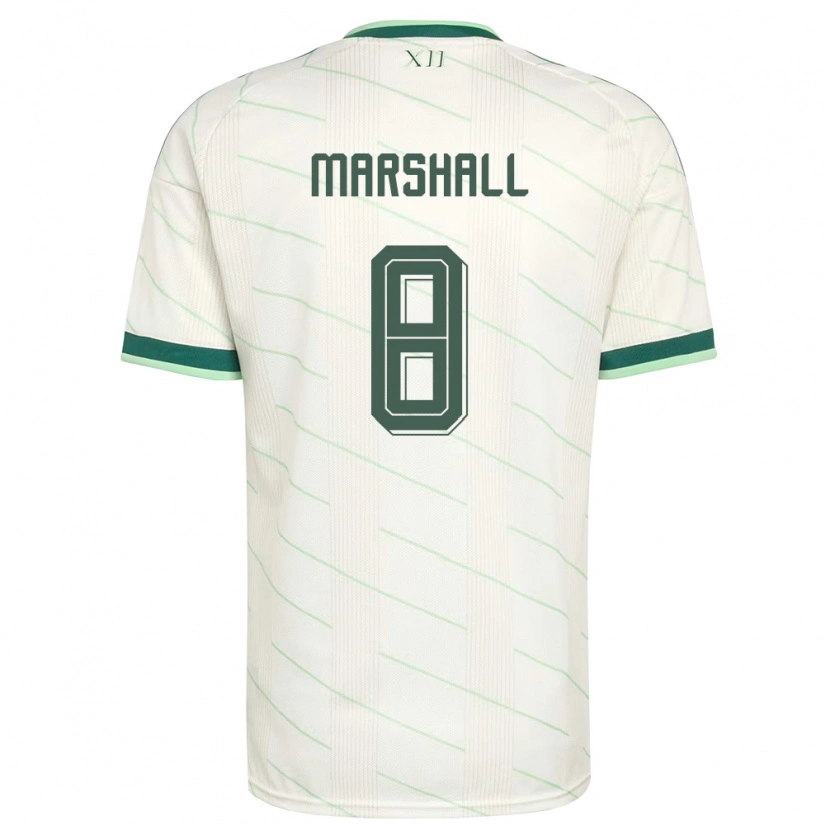 Danxen Mujer Camiseta Irlanda Del Norte Callum Marshall #8 Blanco Verde 2ª Equipación 26-28 La Camisa