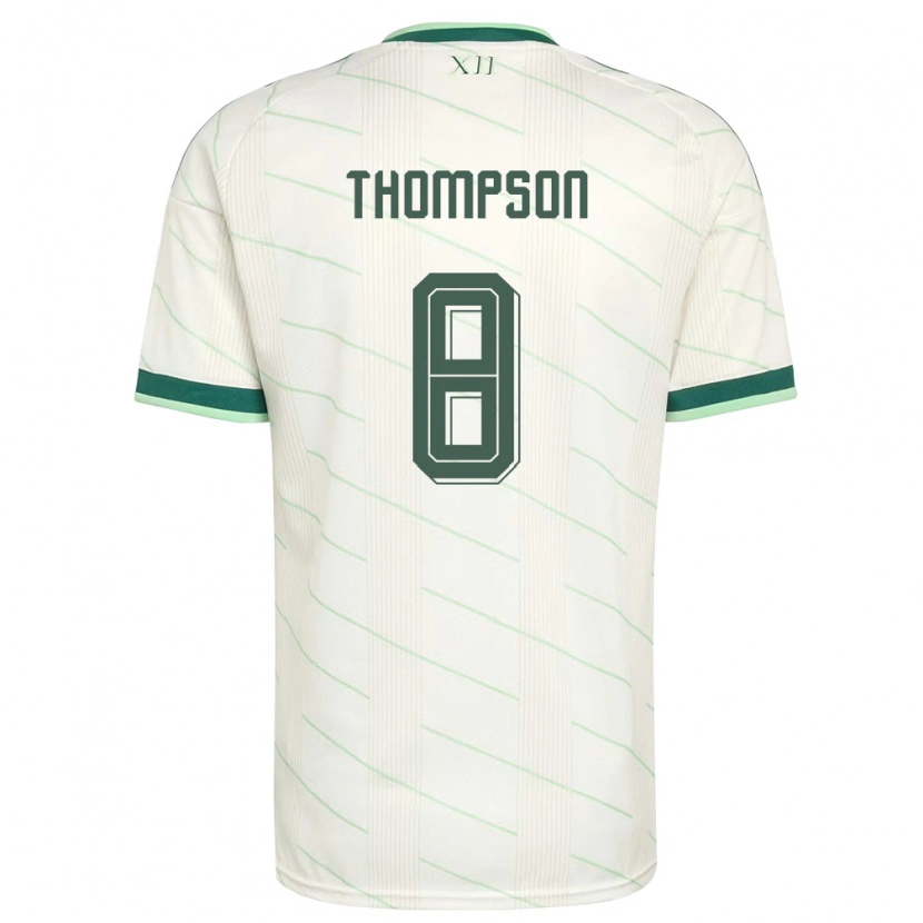 Danxen Mujer Camiseta Irlanda Del Norte Joel Thompson #8 Blanco Verde 2ª Equipación 26-28 La Camisa